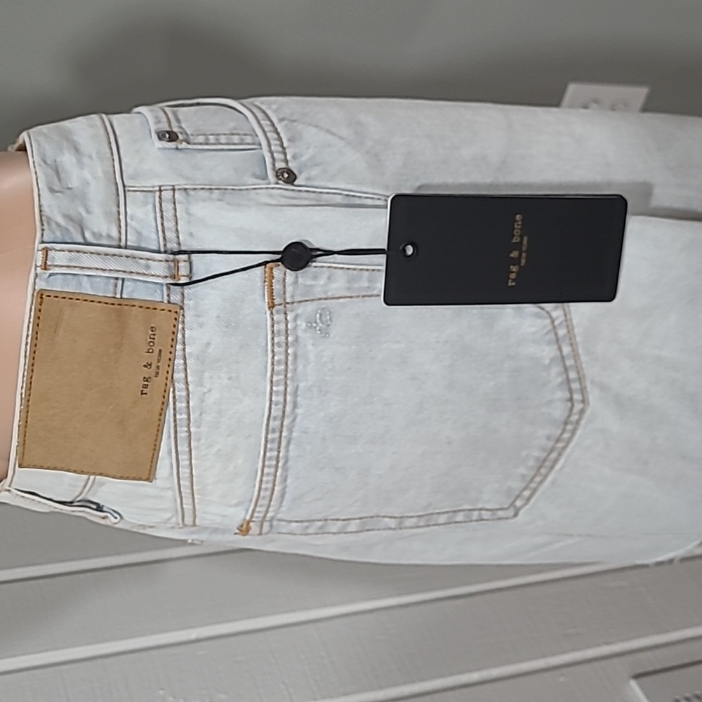 Rag & Bone Light Wash Denim Skirt - Picture 7 of 8